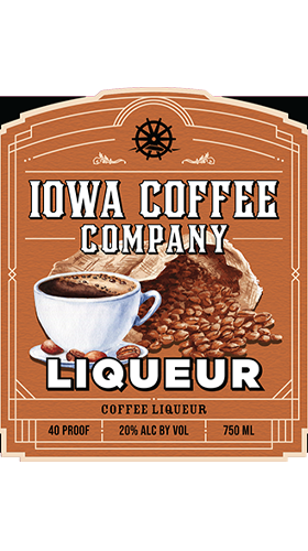 Iowa Coffee Company Liqueur label