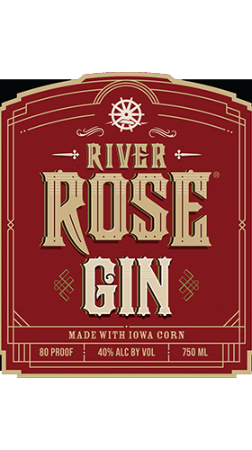 River Rose Gin label